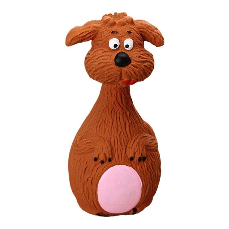 Latex Squeaky Dog Toys Puppy Pet Chew Toys Squeaker Soft and Interactive - Brown