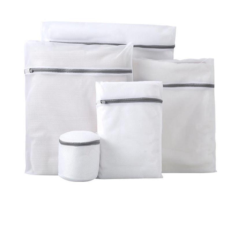 5pcs Zipper Mesh Laundry Bags Set Clothes Washing Organiser for Delicates - Grey