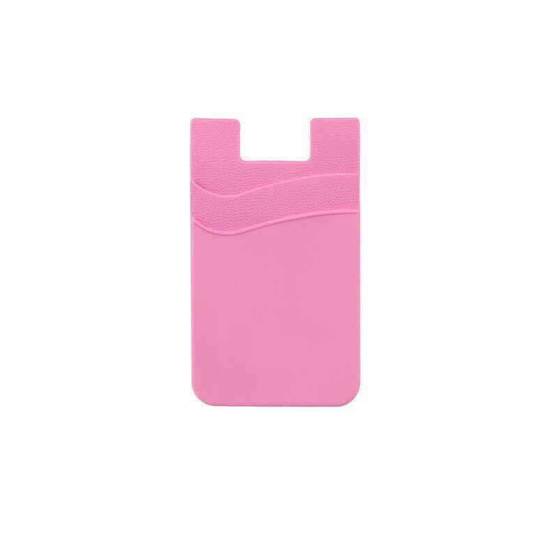 Silicone Phone Card Holder Double Layer Adhesive Wallet with 3M Backing - Black