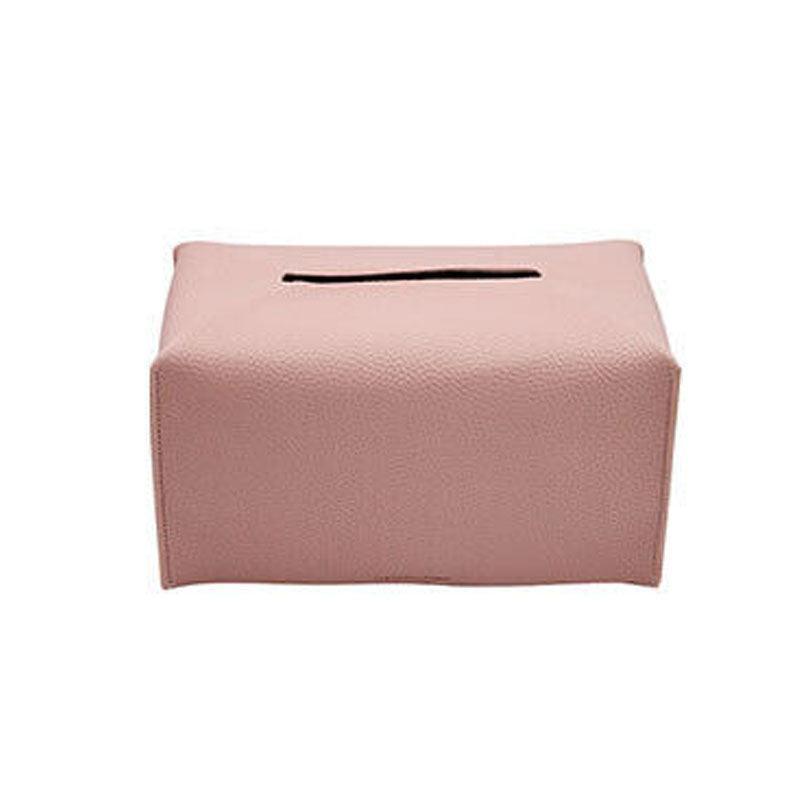 Large Size Tissue Box Dispenser Paper Holder Napkin Case Pu Leather Cover - Black