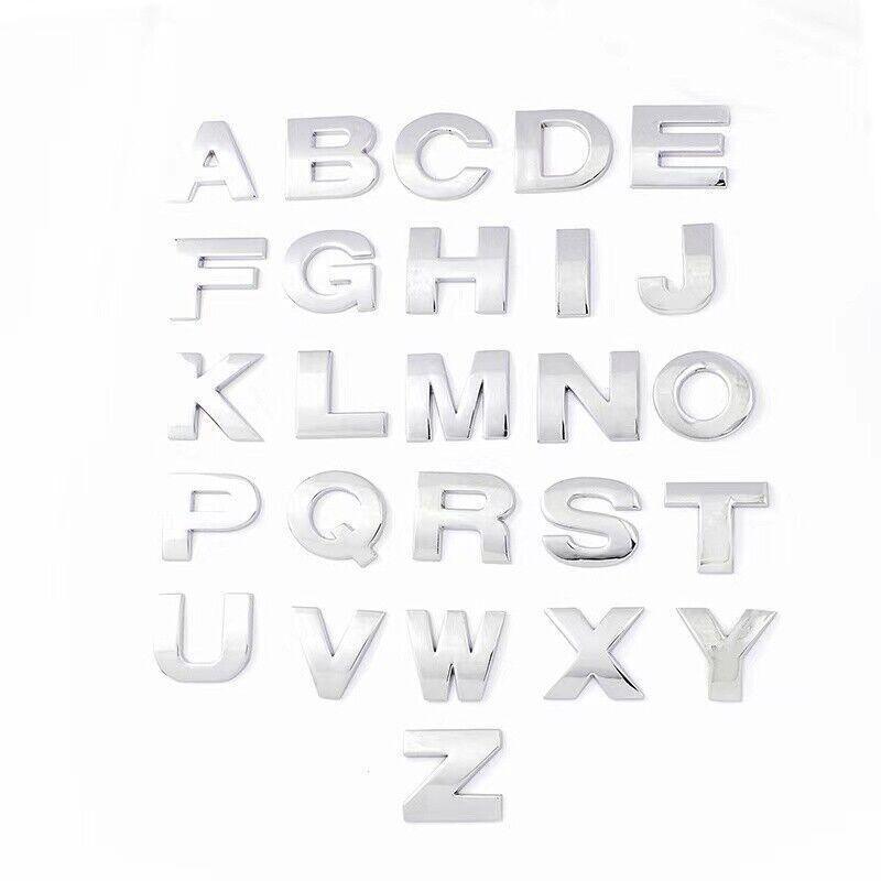 A-Z Alphabet Letters Car Sticker Self Adhesive Auto Badge Emblem 3D Chrome Good - D