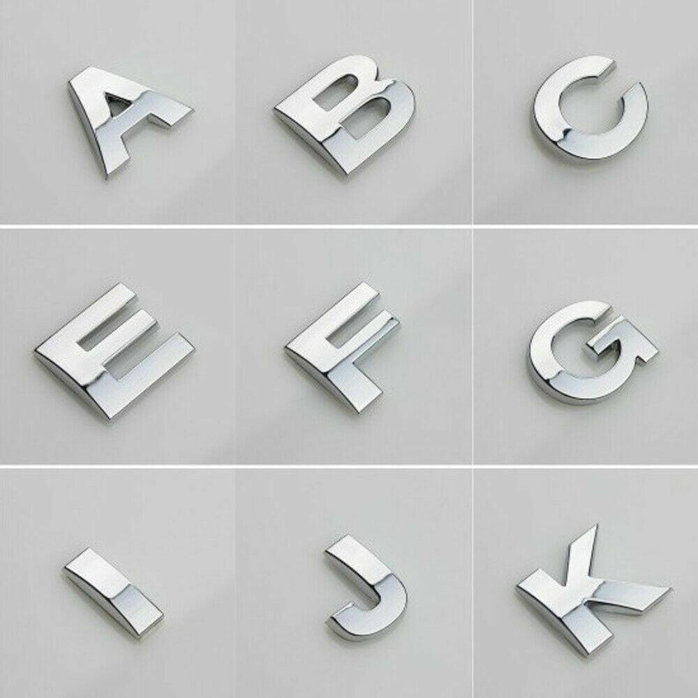 A-Z Alphabet Letters Car Sticker Self Adhesive Auto Badge Emblem 3D Chrome Good - D