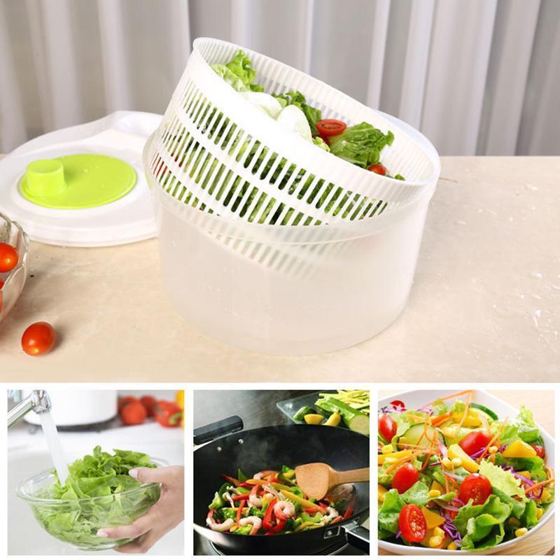 Large Salad Spinner 3L Vegetable Washer Dryer Bowl for Lettuce Spinach Broccoli