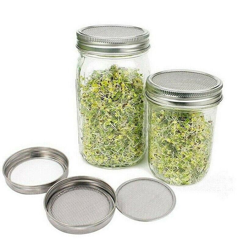 Seed Sprouting Lids Tools Strainer Screen Kits For Wide Mouth Mason Canning Jar - 1SET