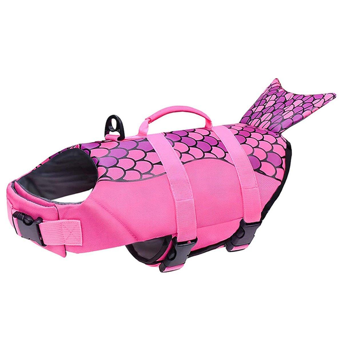 Pet Life Jacket Dog Swim Vest Outdoor Water Gear for Summer Swimming Activities - Pink XL