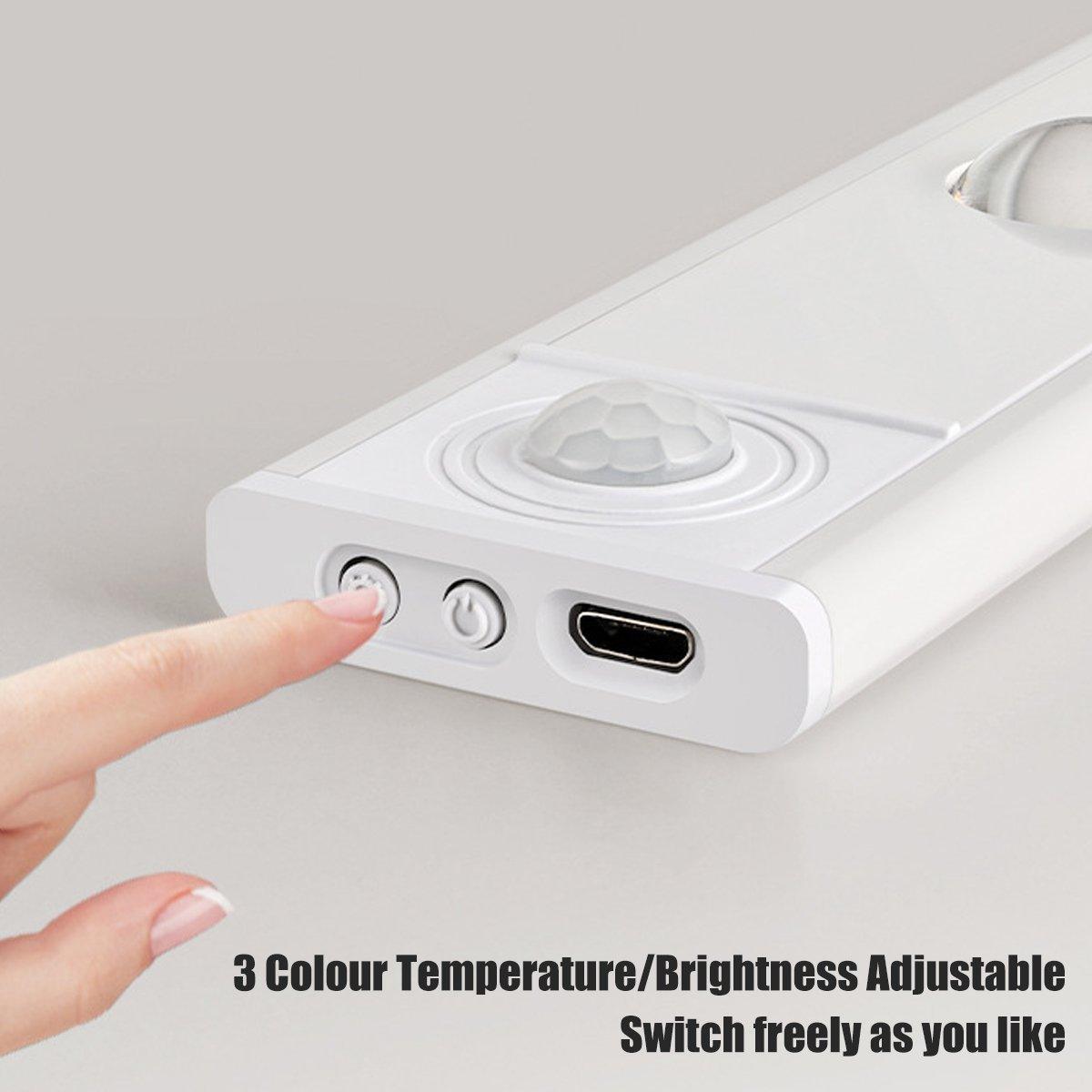 Ultra-Thin Intelligent LED Motion-Sensing Light Bar Rechargeable Strip Lamp - Remote Control Model - Black 50cm