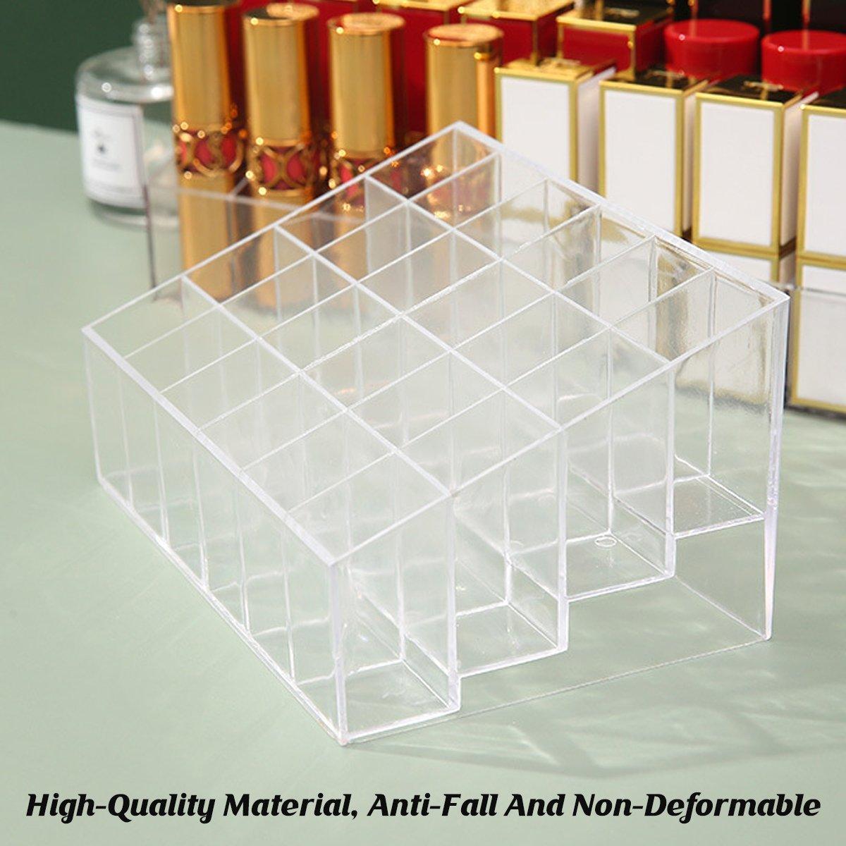 3pcs Transparent Lipstick Organizer Cosmetic Holder Storage Box for Makeup