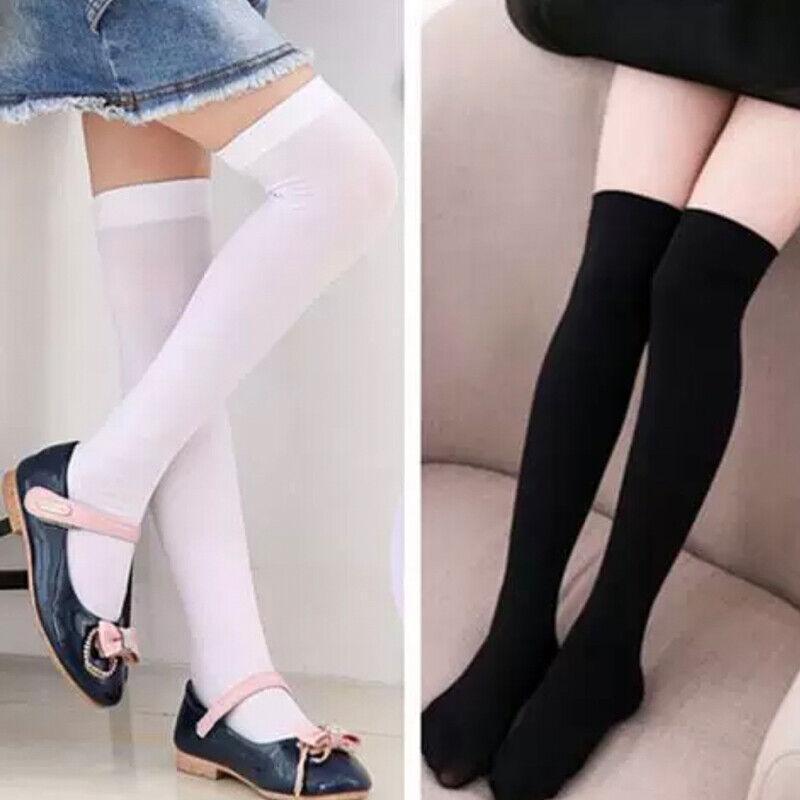 Womens Girls Long Socks Over Knee Thigh High Stockings Hosiery Tights Pantyhose - Purple