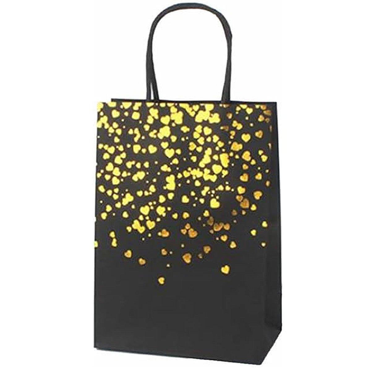 30PCS Kraft Paper Gift Bags Small Love Candy Bags Gold Foil Wedding Party Favors - Black-Gold Foil
