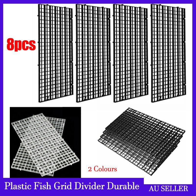8Pcs Plastic Fish Grid Divider Durable Holder Fish Tank Tray Egg Crate Aquarium - White