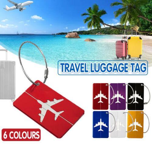 Luggage Tag Aluminum Travel Baggage Suitcase Identity Address Name Label Cards - Purple