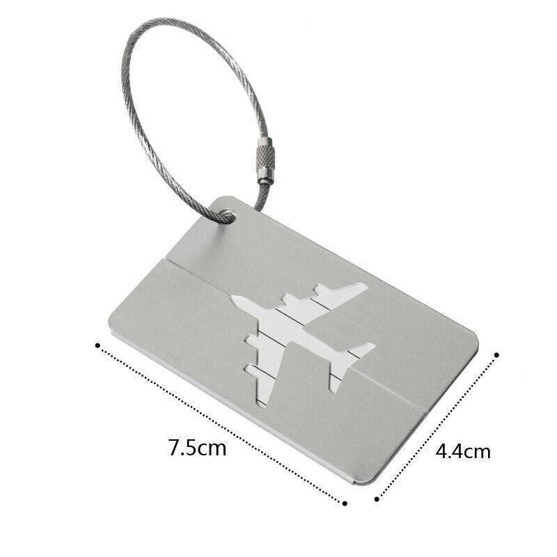 Luggage Tag Aluminum Travel Baggage Suitcase Identity Address Name Label Cards - Red