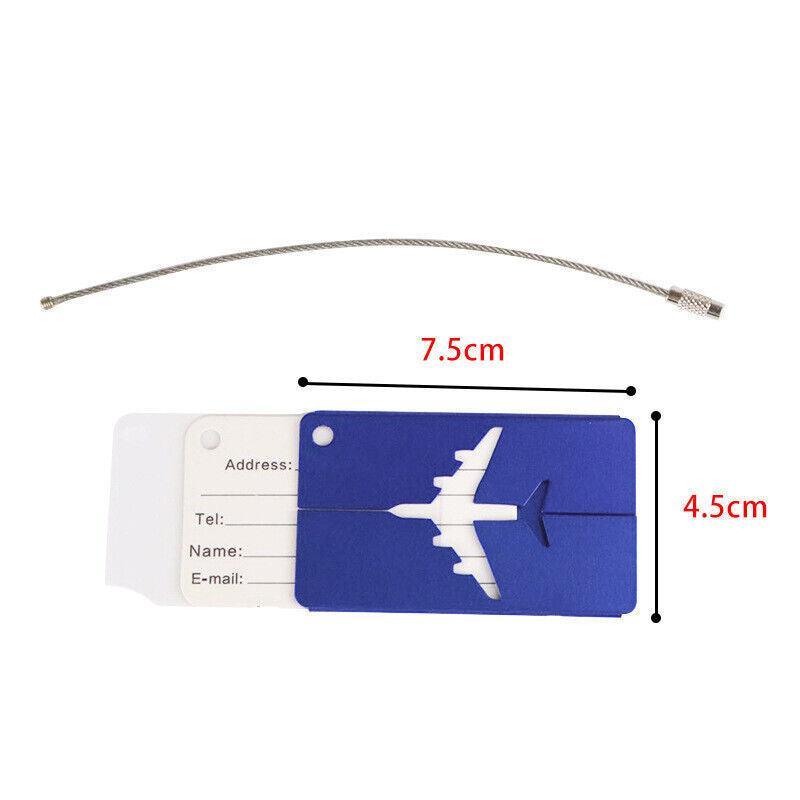 Luggage Tag Aluminum Travel Baggage Suitcase Identity Address Name Label Cards - Silver