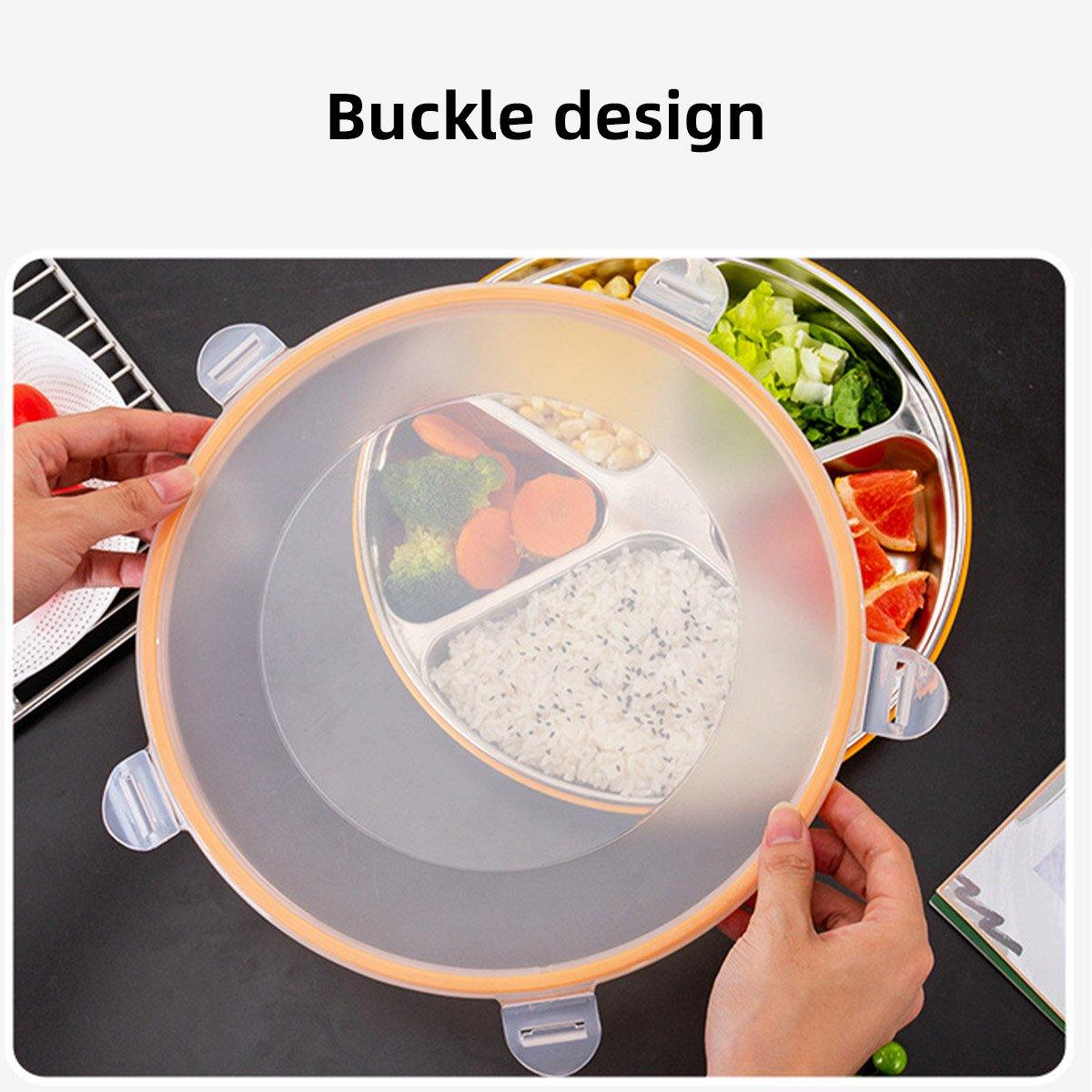 Multi Compartment Lunch Box with Lid Five Compartments Food Storage Fruit Plate