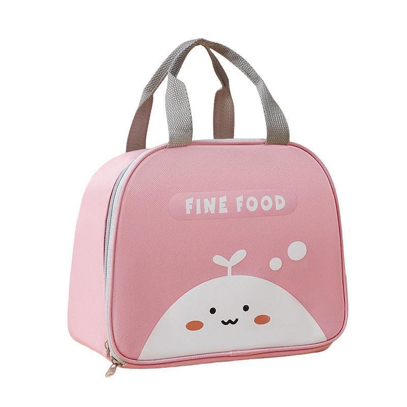 Cute Cartoon Lunch Bag Reusable Insulated School Lunch Box Cooler Tote Boy Girl - Navy