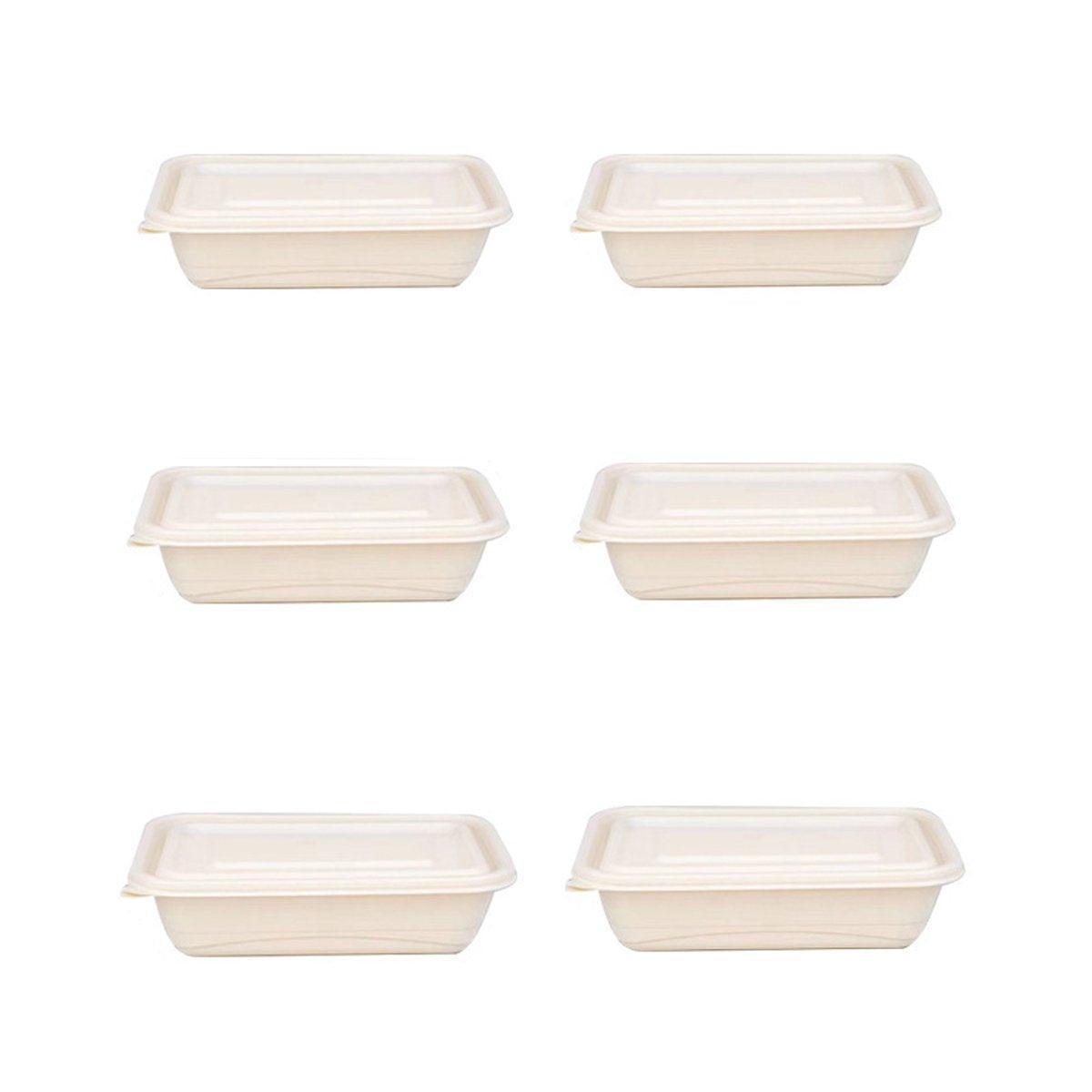 50pcs Eco Friendly Corn Starch Lunch Box Degradable Takeout Bento Container - 850ml