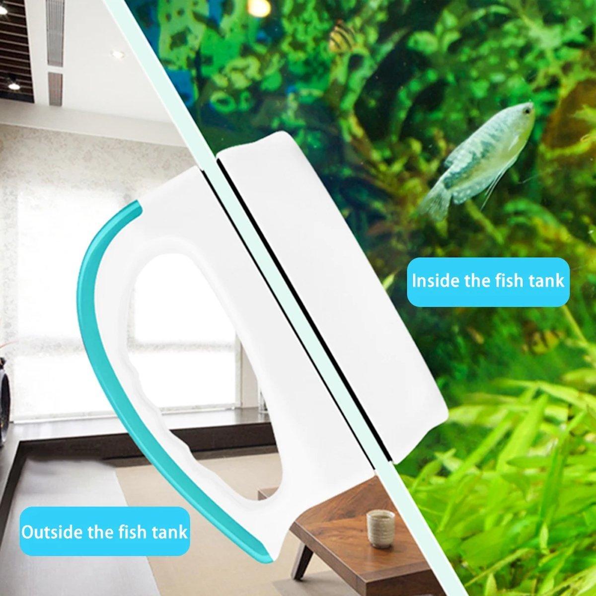 Magnetic Fish Tank Brush Algae Magnet Aquarium Cleaning Glass Aquatic Cleaner - L