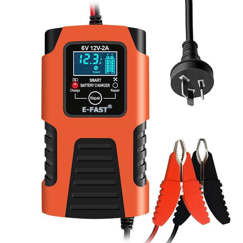 6V 12V Battery Charger Maintainer - Car Motorcycle Lawn Mower Repair