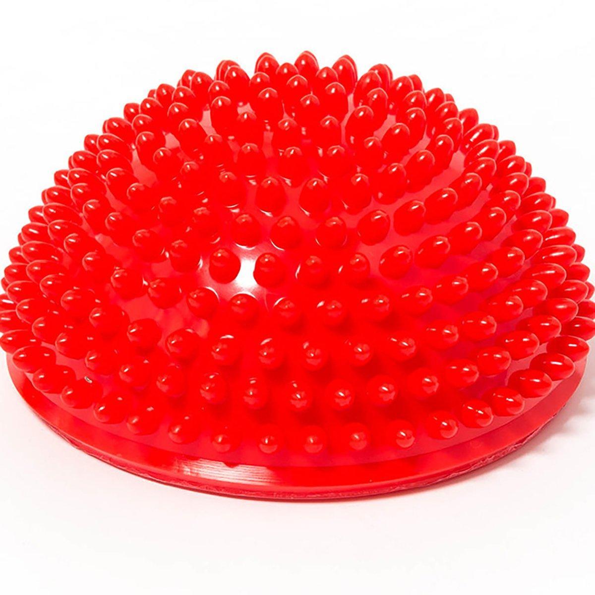 Spiky Massage Ball PVC Half Round Yoga Exercise Foot Hand Cushion - Grey