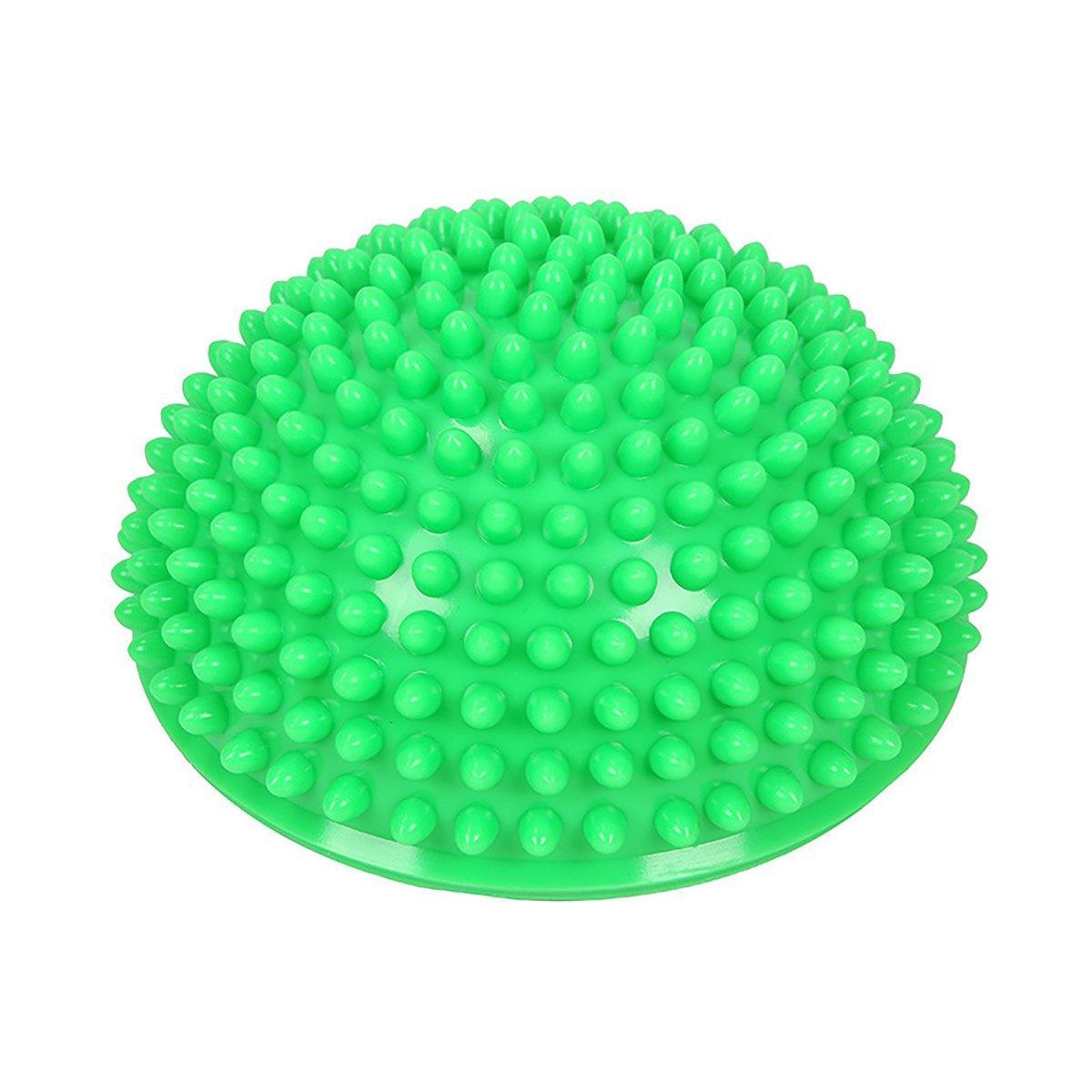 Spiky Massage Ball PVC Half Round Yoga Exercise Foot Hand Cushion - Yellow