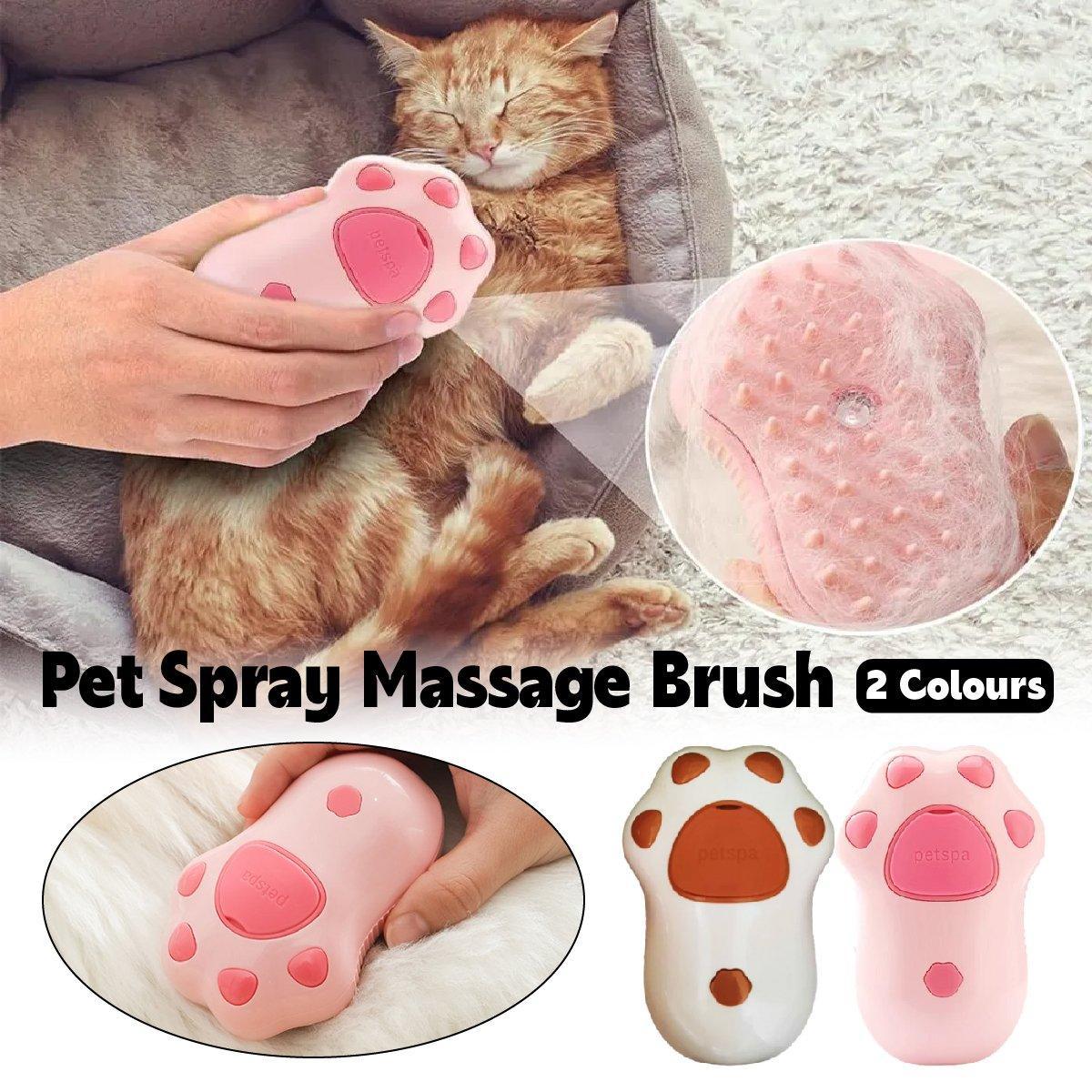 Pet Spray Massage Comb for Cats Dogs Cleaning Grooming Shedding Detangling Brush - Brown