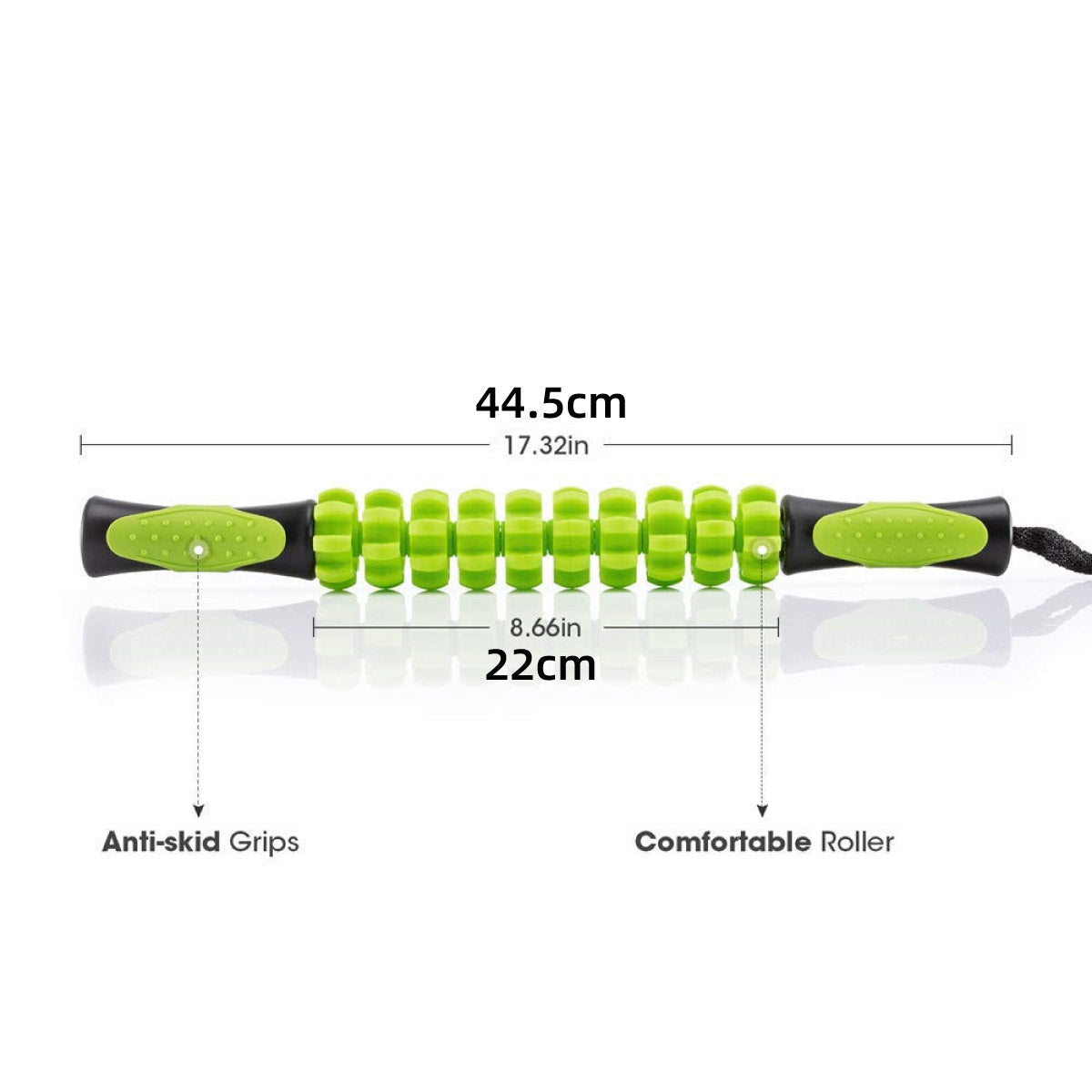 Muscle Roller Stick Full Body Fitness Massage Tool for Home and Gym Use - Yellow