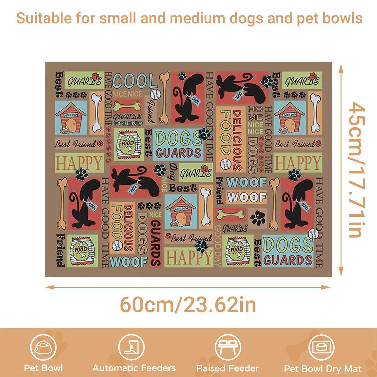 Waterproof Pet Floor Mat Carpet For Dog Cage Feeding Area Anti Slip Washable - Cat-White