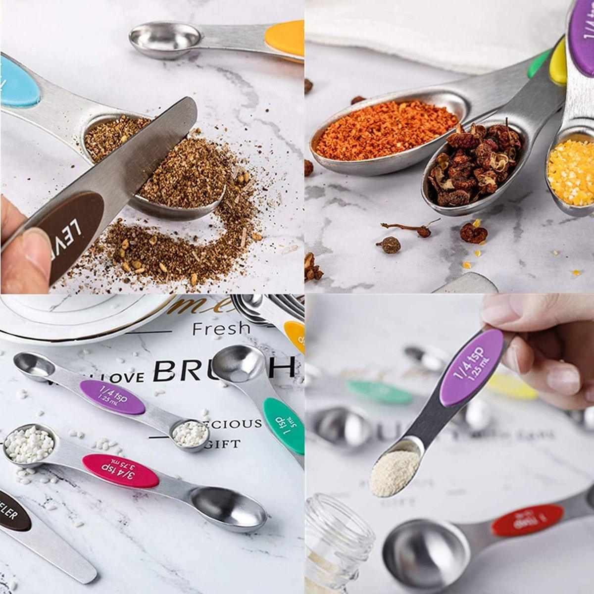 8pcs Stainless Steel Dual Head Measuring Spoon Set Kitchen Baking Cooking Tools