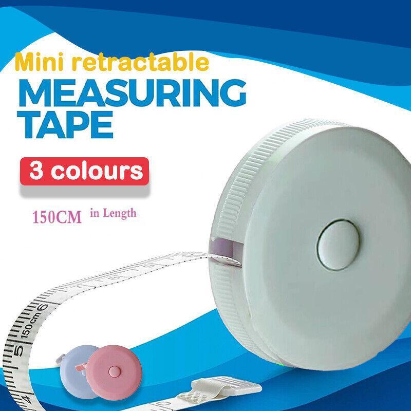 Retractable Tailor Tape Measure 150cm Soft Body Measuring Sewing Ruler - Pink