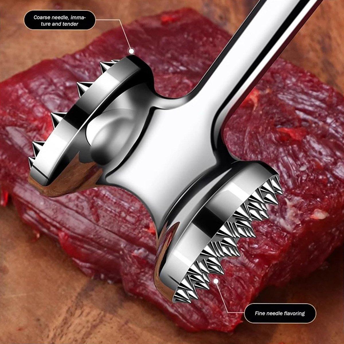 Meat Hammer Kitchen Tenderizing Beating Tool Double Sided Loose Meat Hammer