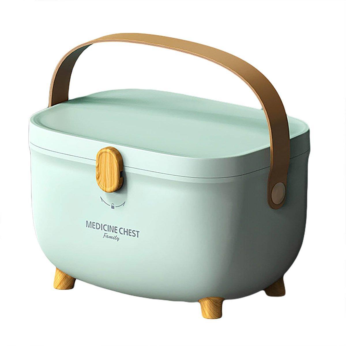 2 Layer Portable First Aid Kit Emergency Medicine Chest Organizer Storage Box - Blue