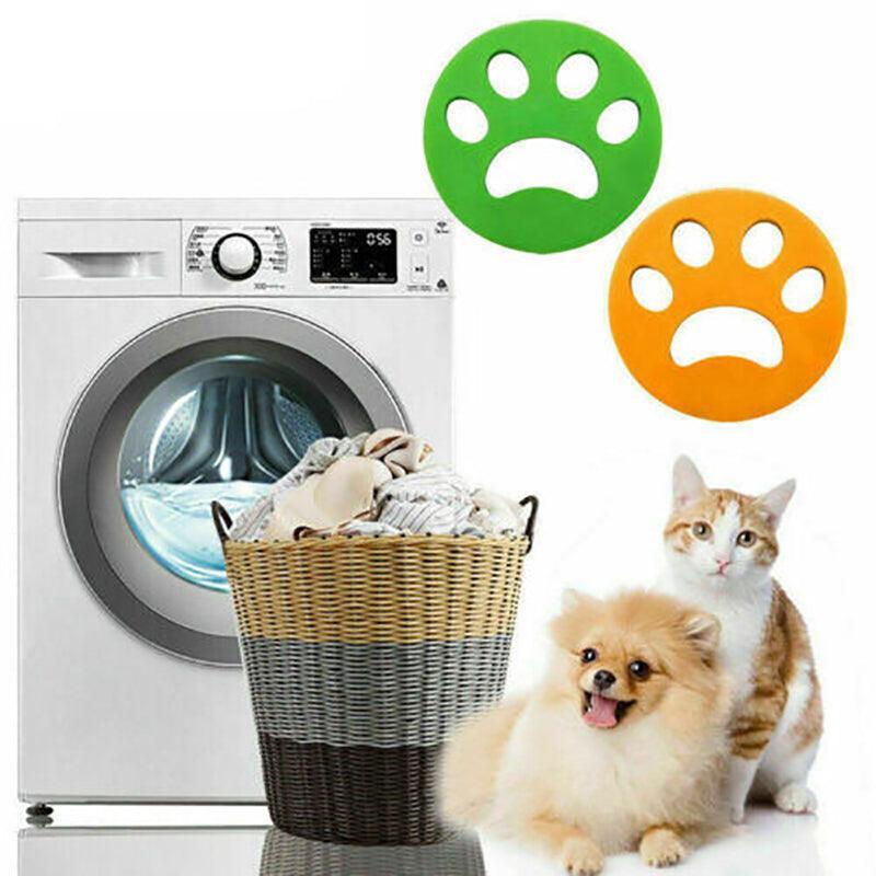 2/4PCS Pet Hair Remover Cat Fur Dog Hair Lint Catcher From Laundry Washing Machine - 2xFlower (Yellow+Green)