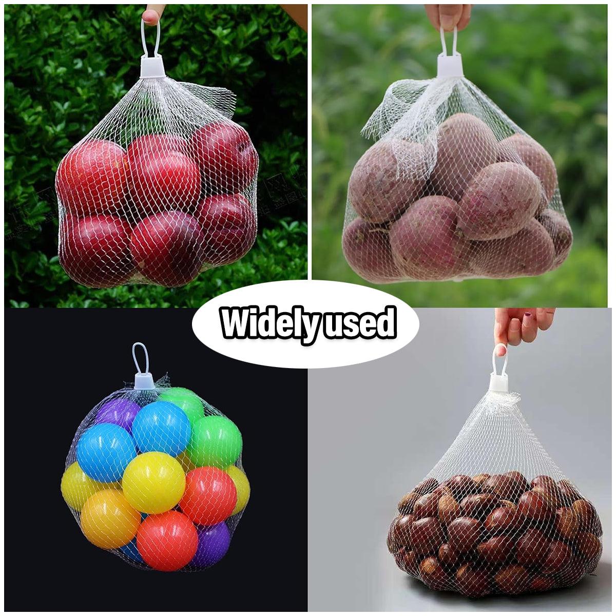 100pcs Nylon Mesh Bag Egg Storage Close Eye Plastic Mesh for Fruits Vegetables - 35cm