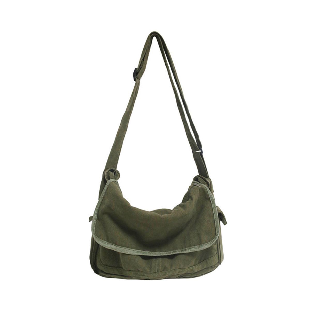 Green Messenger Shoulder Bag for Men Women Casual Work Travel and Daily Use