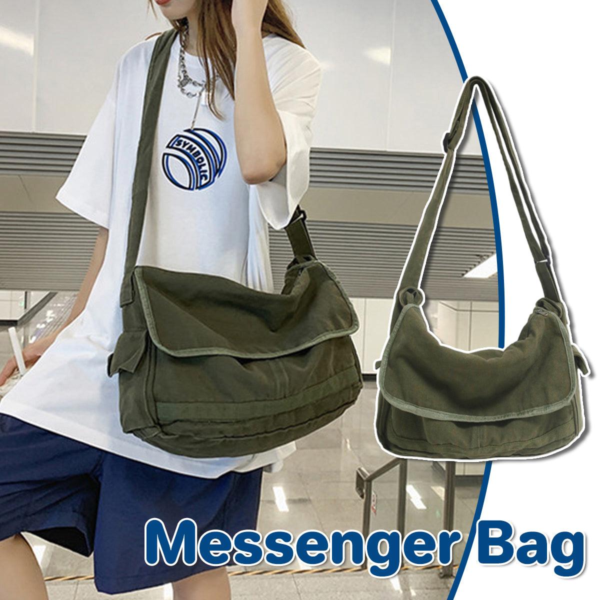 Green Messenger Shoulder Bag for Men Women Casual Work Travel and Daily Use