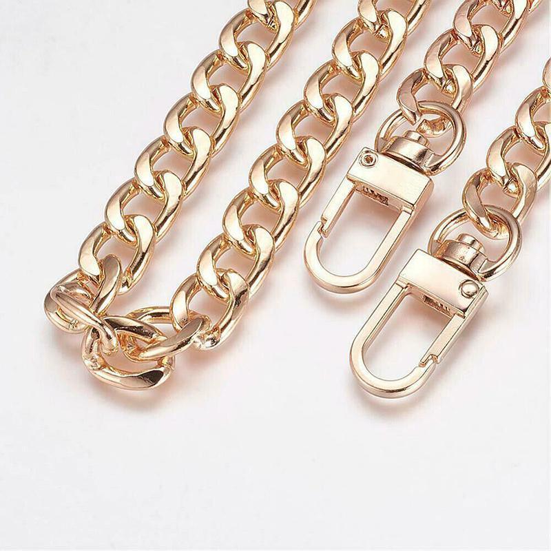 120cm Metal Handbag Shoulder Strap Bag Purse Chain Smooth Replacement Crossbody - Light Gold