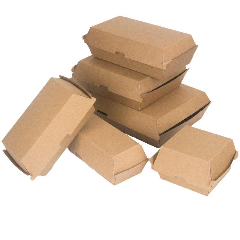 UP To 250PCS Cardboard Hot Dog Box - Brown Corrugated Kraft - Plain - CB6-200PCS
