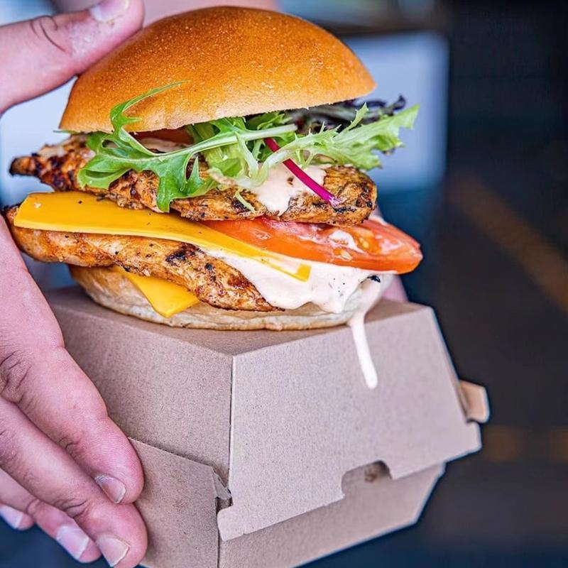 UP To 250PCS Cardboard Hot Dog Box - Brown Corrugated Kraft - Plain - CB8-200PCS