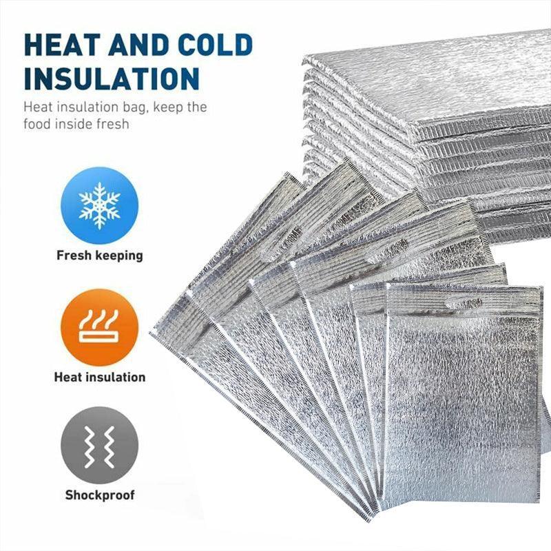 100Pcs Aluminum Foil Insulated Food Storage Bags for Thermal Cooling - 20*30CM-100PCS