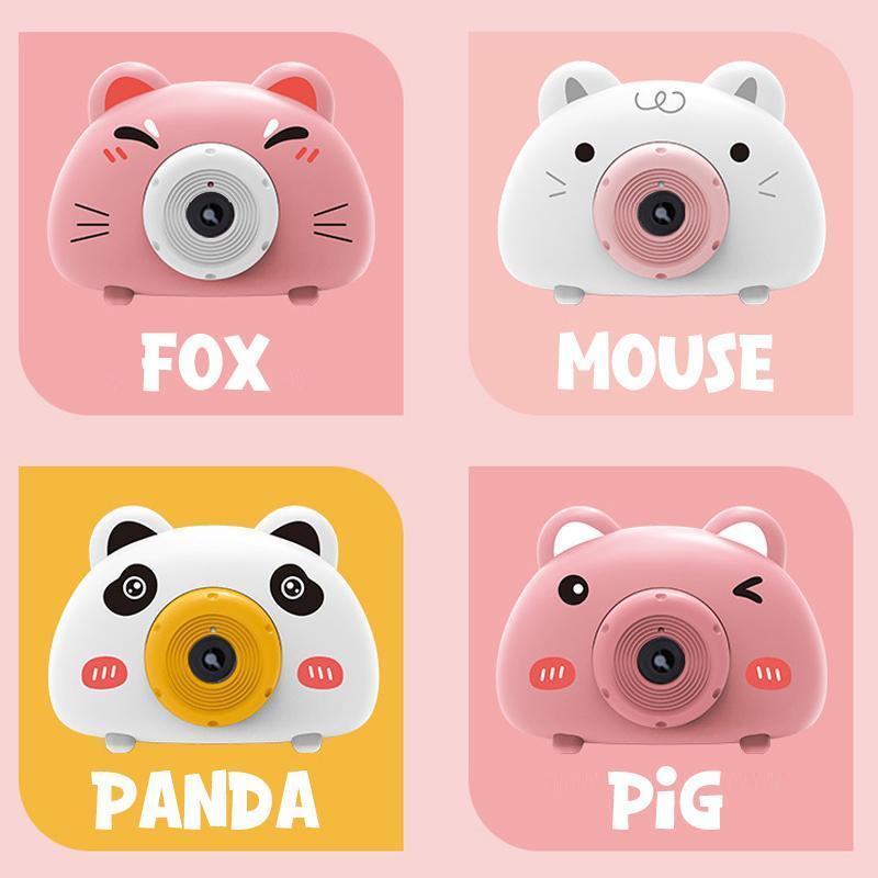 Acousto Optic Bubble Machine Camera Animal-Shaped With Light Music Toy Gift - Fox