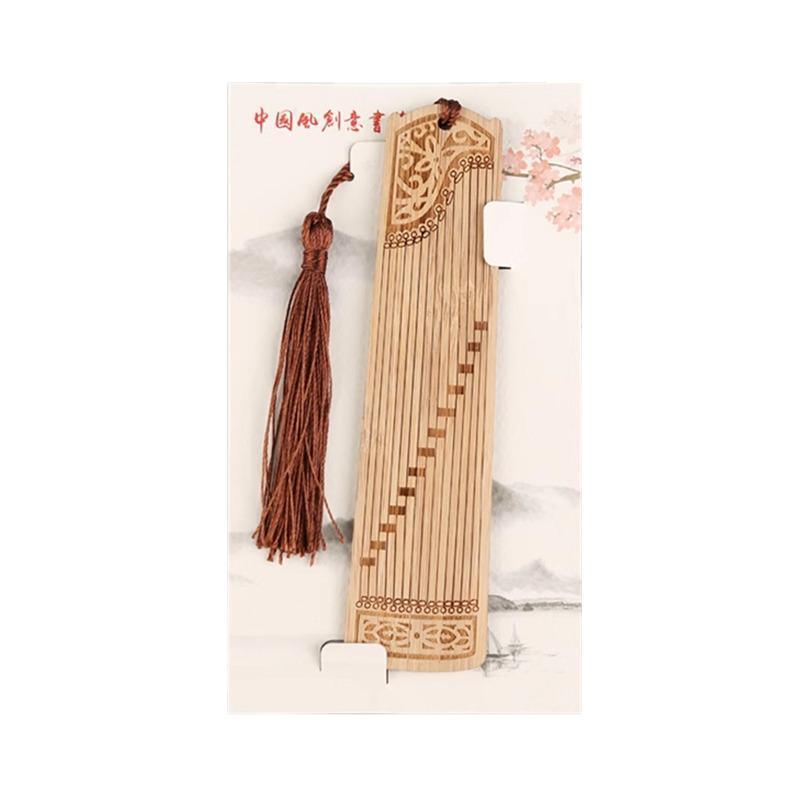 Chinese Style Bass Book Folder Book Clip Bamboo Bookmark Guitar Bookmark Lable - Pipa - Lan