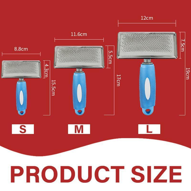 L Size Hair Shedding Grooming Trimmer Comb Brush Slicker Undercoat Rake Pet Dog Cat - Pink