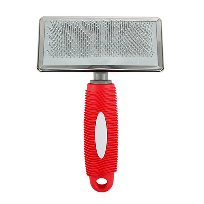 L Size Hair Shedding Grooming Trimmer Comb Brush Slicker Undercoat Rake Pet Dog Cat - Pink