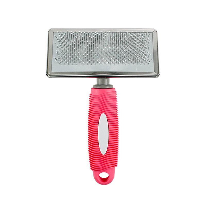 M Size Hair Shedding Grooming Trimmer Comb Brush Slicker Undercoat Rake for Dog Cat - Red