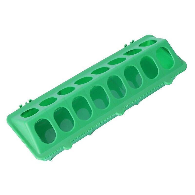30cm Feeder Storage Trough Quail Drinker Plastic Wild Stable Chick Birds Pigeons - Yellow