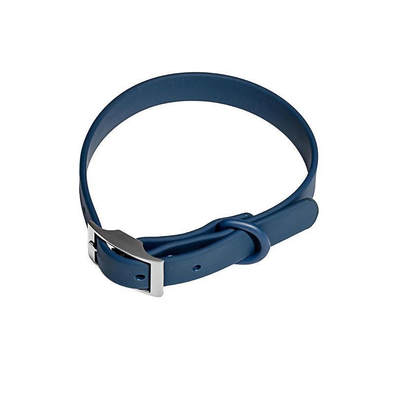 PVC Dog Collar Working Dog Kennels Waterproof Soft Adjustable for Pets L Size - Dark Blue