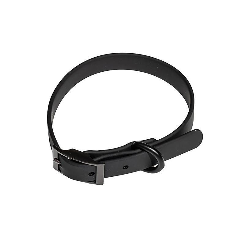 PVC Dog Collar Working Dog Kennels Waterproof Soft Adjustable for Pets M Size - Black