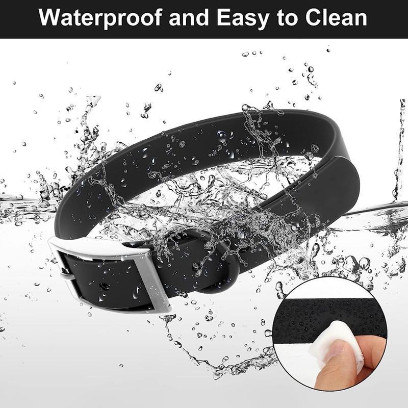 PVC Dog Collar Working Dog Kennels Waterproof Soft Adjustable for Pets L Size - Black