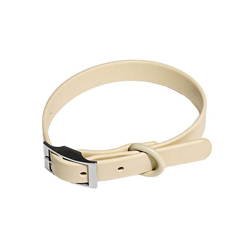 PVC Dog Collar Working Dog Kennels Waterproof Soft Adjustable for Pets L Size - Apricot