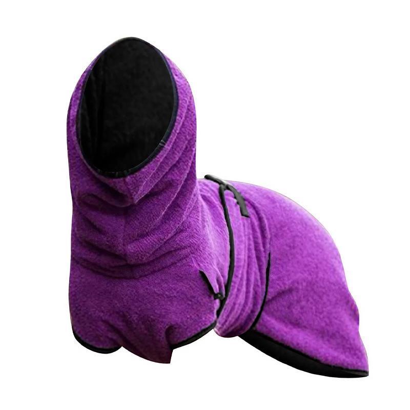 Dog Puppy HoodiesJacket Solid Coat Pet Winter Soft Warm Clothes S-5XL Purple - M